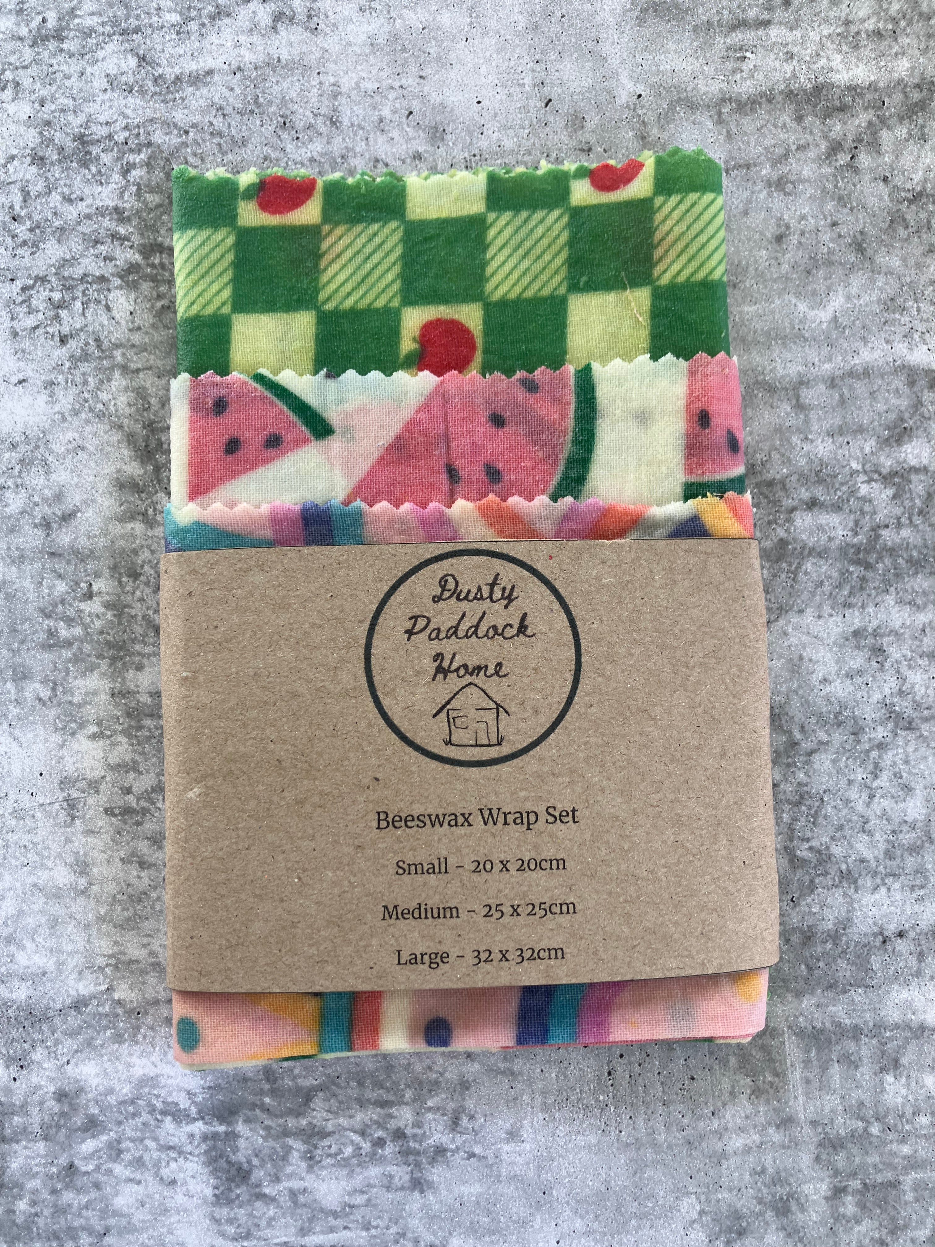 Beeswax Wrap Set — 3 Pack (S / M / L)